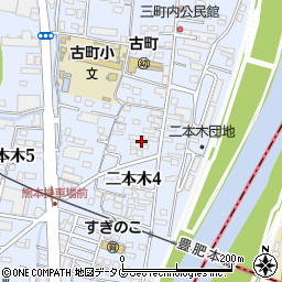 熊本県熊本市西区二本木4丁目周辺の地図