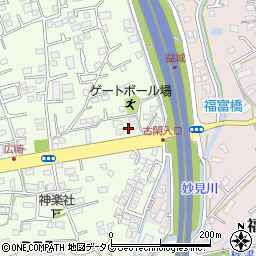 熊本県上益城郡益城町広崎390-2周辺の地図