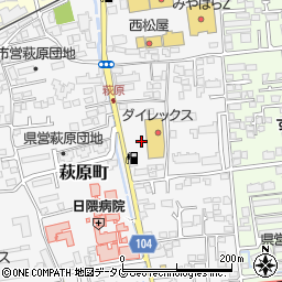 熊本県熊本市中央区萩原町4周辺の地図