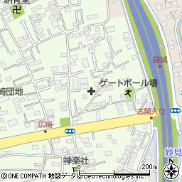 熊本県上益城郡益城町広崎502-2周辺の地図