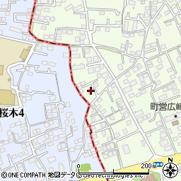 熊本県上益城郡益城町広崎985-4周辺の地図