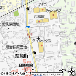 熊本県熊本市中央区萩原町4-40周辺の地図