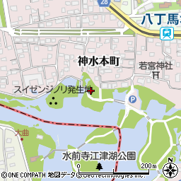 水前寺江津湖公園トイレ（神水）周辺の地図