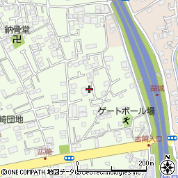 熊本県上益城郡益城町広崎494周辺の地図