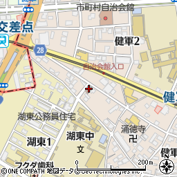 熊本健軍郵便局周辺の地図