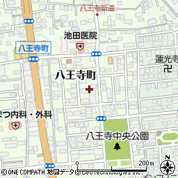 熊本県熊本市中央区八王寺町周辺の地図