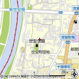 熊本県熊本市中央区世安3丁目周辺の地図