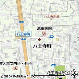 熊本八王寺郵便局周辺の地図