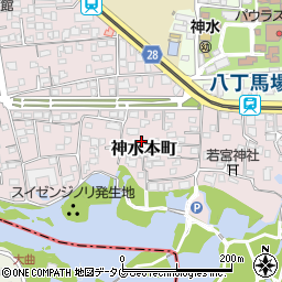 熊本県熊本市中央区神水本町周辺の地図