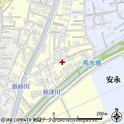 熊本県上益城郡益城町馬水774-21周辺の地図