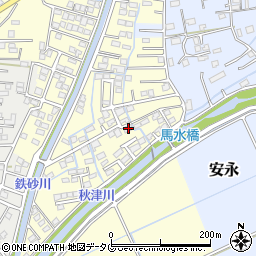 熊本県上益城郡益城町馬水774-20周辺の地図