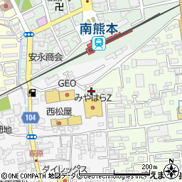 カーケアーセンター熊本周辺の地図