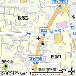 肥後銀行世安支店周辺の地図