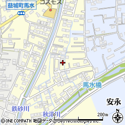 熊本県上益城郡益城町馬水774-16周辺の地図