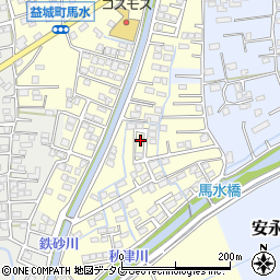 熊本県上益城郡益城町馬水774-12周辺の地図