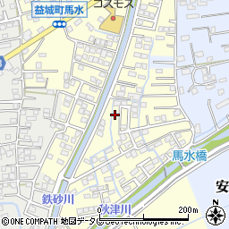 熊本県上益城郡益城町馬水774-40周辺の地図