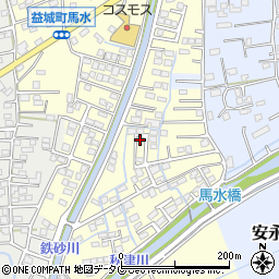 熊本県上益城郡益城町馬水774-13周辺の地図