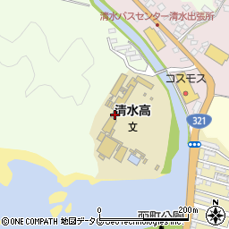 清水高等学校　食堂周辺の地図