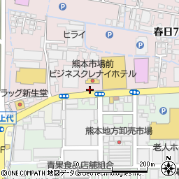 熊本市場前 ビジネスクレナイホテル周辺の地図