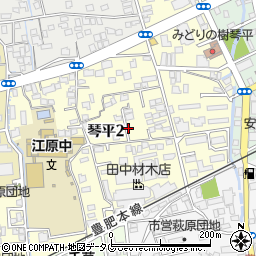 熊本県熊本市中央区琴平周辺の地図