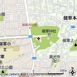 健軍神社周辺の地図