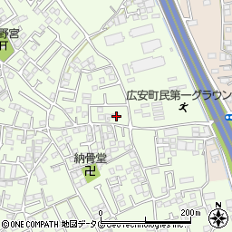 熊本県上益城郡益城町広崎1139-5周辺の地図