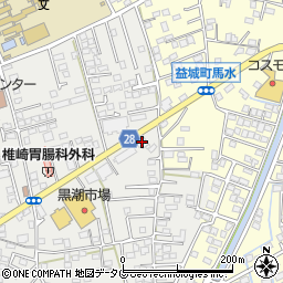 熊本銀行益城支店周辺の地図
