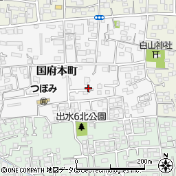 熊本県熊本市中央区国府本町周辺の地図