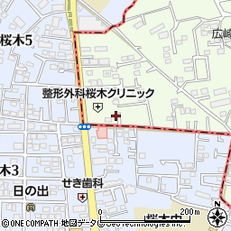 熊本県上益城郡益城町広崎1036-6周辺の地図