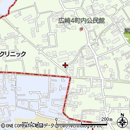 熊本県上益城郡益城町広崎1072周辺の地図