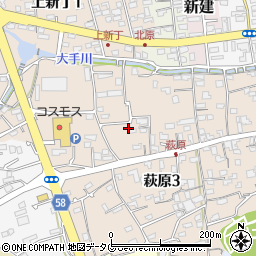 長崎県島原市萩原周辺の地図