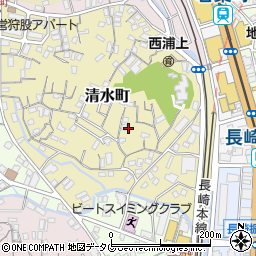 長崎県長崎市清水町周辺の地図