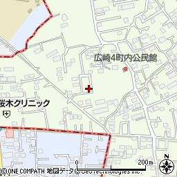 熊本県上益城郡益城町広崎1048-21周辺の地図