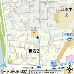 熊本県熊本市中央区世安町周辺の地図
