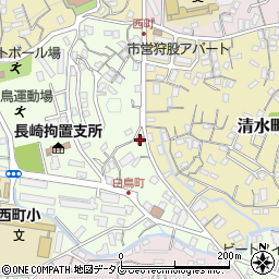長崎白鳥郵便局周辺の地図