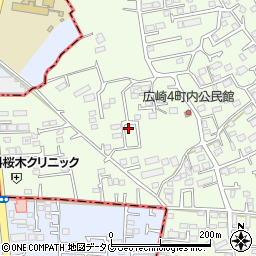 熊本県上益城郡益城町広崎1048-17周辺の地図