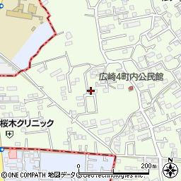 熊本県上益城郡益城町広崎1050-4周辺の地図