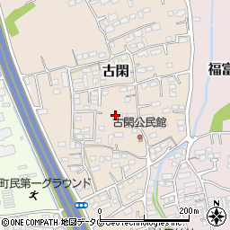 熊本県上益城郡益城町古閑周辺の地図