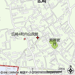 熊本県上益城郡益城町広崎1398-4周辺の地図