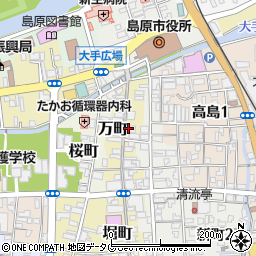 長崎県島原市万町周辺の地図