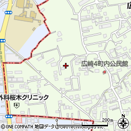 熊本県上益城郡益城町広崎1050-19周辺の地図