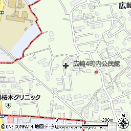 熊本県上益城郡益城町広崎1050-2周辺の地図