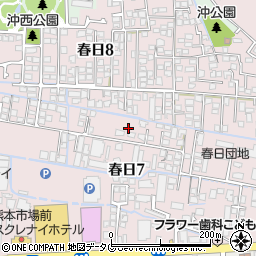 熊本県熊本市西区春日7丁目14周辺の地図