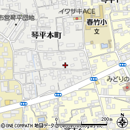 熊本県熊本市中央区琴平本町8-17周辺の地図