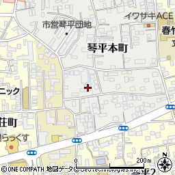 熊本県熊本市中央区琴平本町10-12周辺の地図