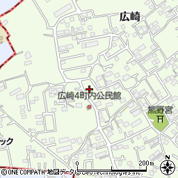 熊本県上益城郡益城町広崎1390周辺の地図