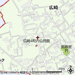 熊本県上益城郡益城町広崎1390-12周辺の地図