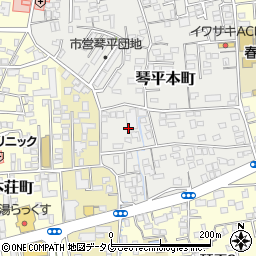 熊本県熊本市中央区琴平本町10周辺の地図