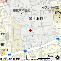 熊本県熊本市中央区琴平本町10-5周辺の地図