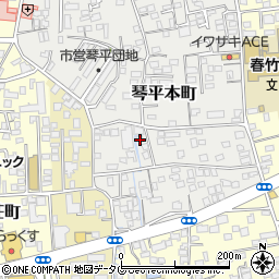 熊本県熊本市中央区琴平本町10-3周辺の地図